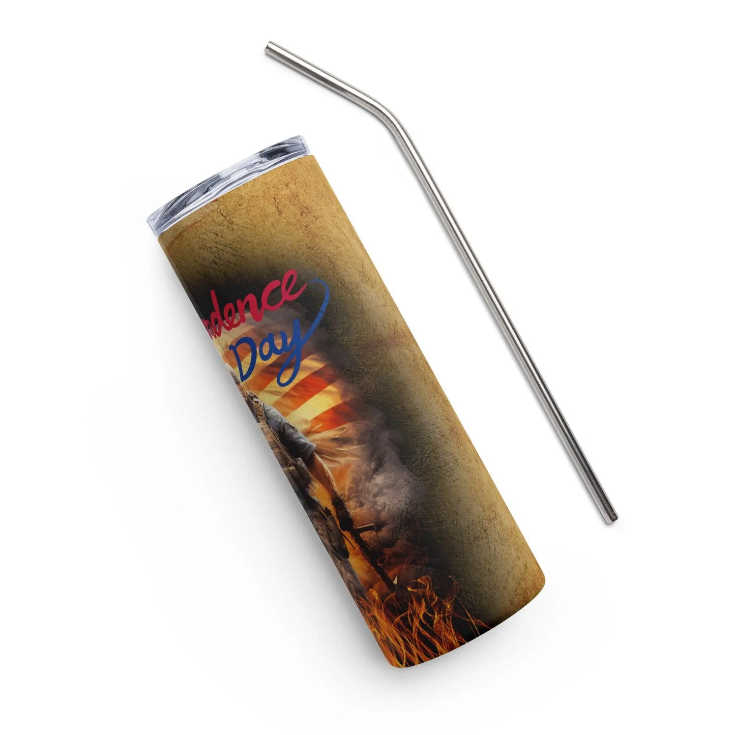 Patriotic Independence Day Tumbler Gift for Military and Veteran Men - Panoptic Handmade