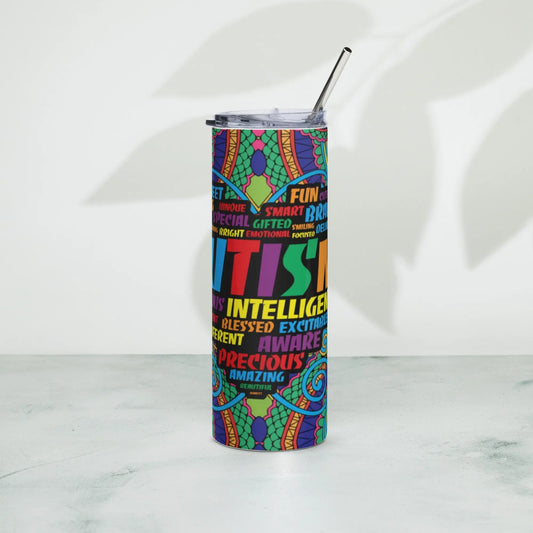 Customizable Colorful Autism Awareness and Autism Pride Tumbler Design for Autism Mom and Autism Dad A Gift for Her Or Gift for Him - Panoptic Handmade