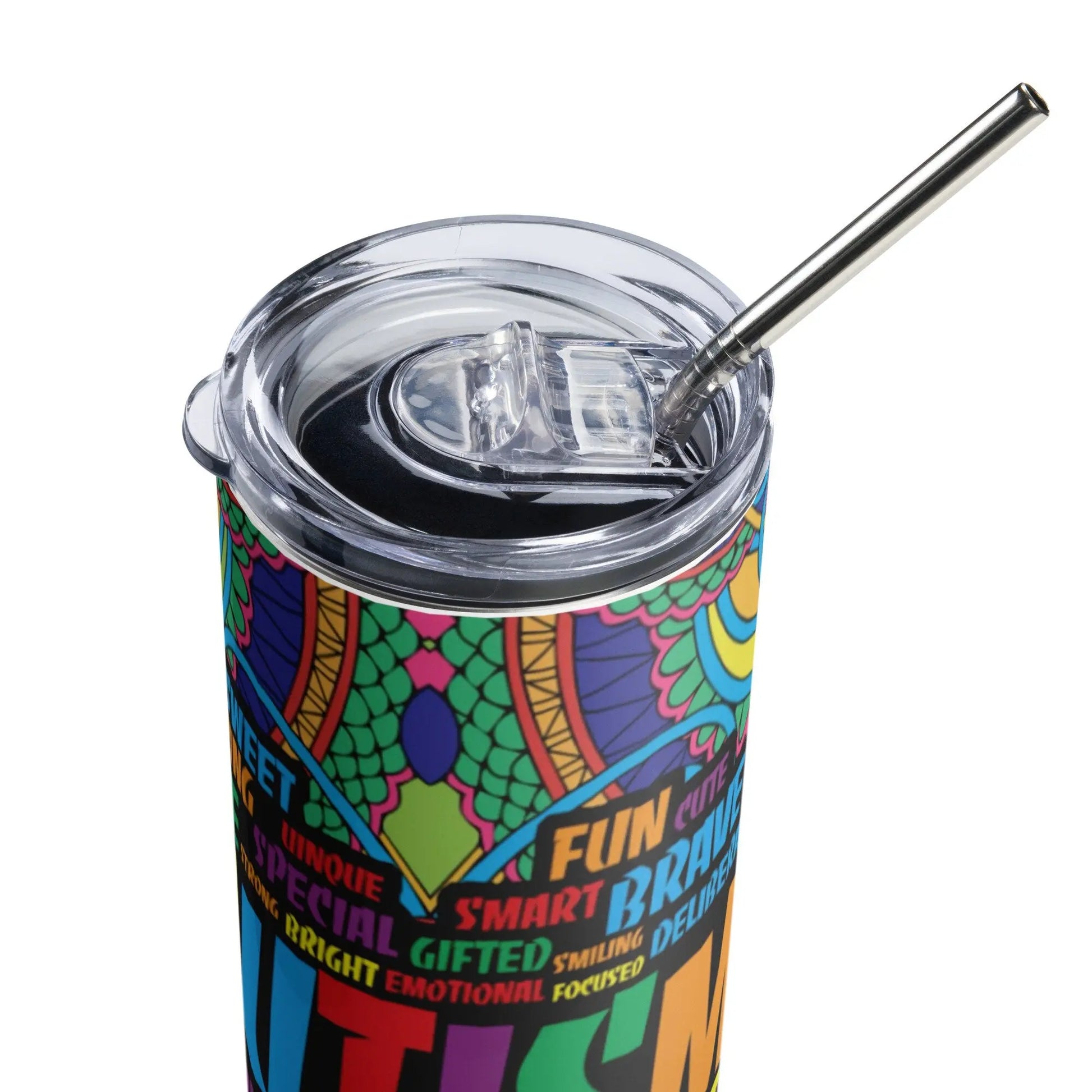 Customizable Colorful Autism Awareness and Autism Pride Tumbler Design for Autism Mom and Autism Dad A Gift for Her Or Gift for Him - Panoptic Handmade