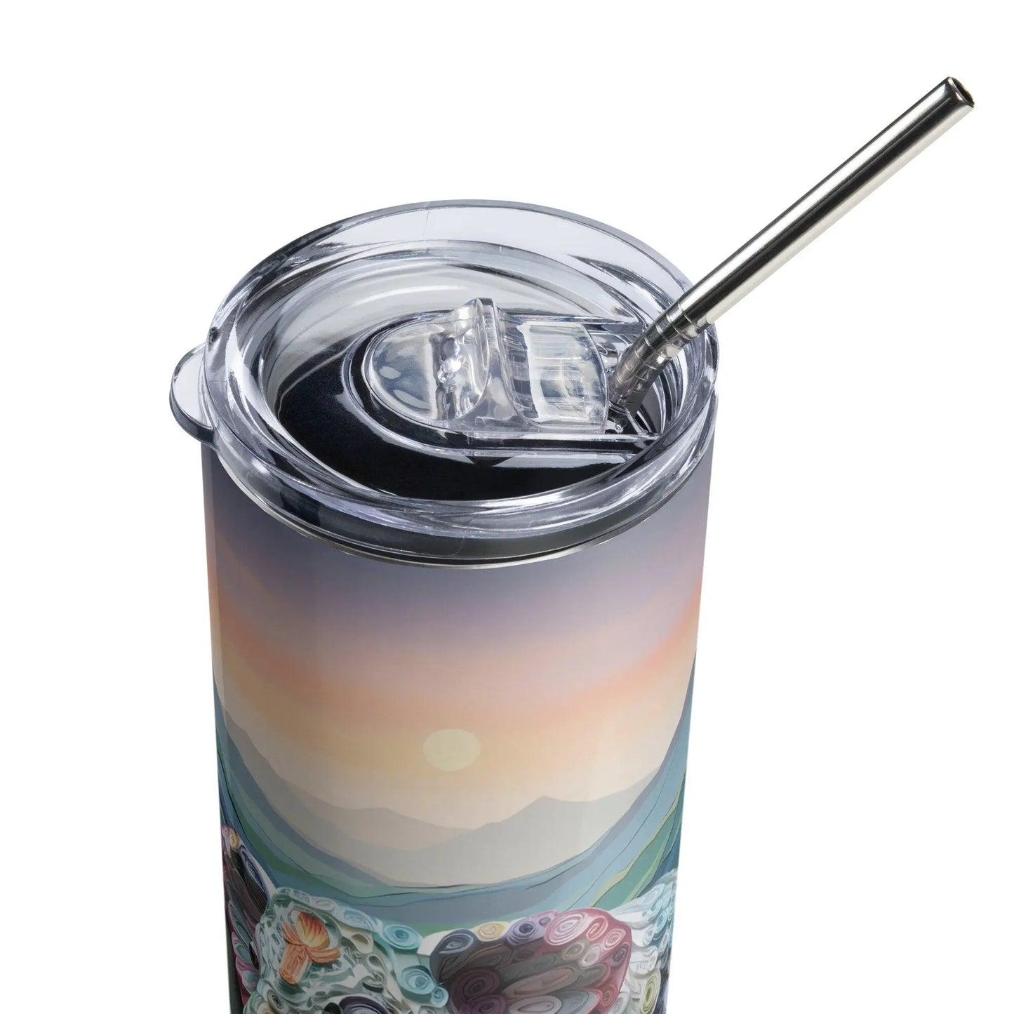 Personalized 3D Embroidered Cute Floral Elephant Lovers Sublimation Tumbler Gift for Elephant Lovers