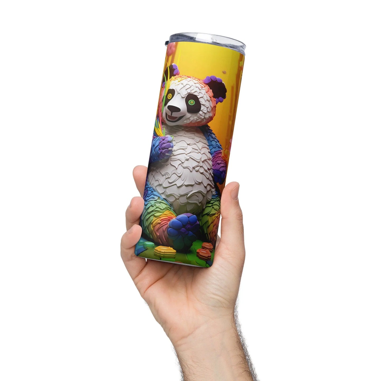 3D Embroidered Cute Panda Sublimation Tumbler Gift for Panda Lovers
