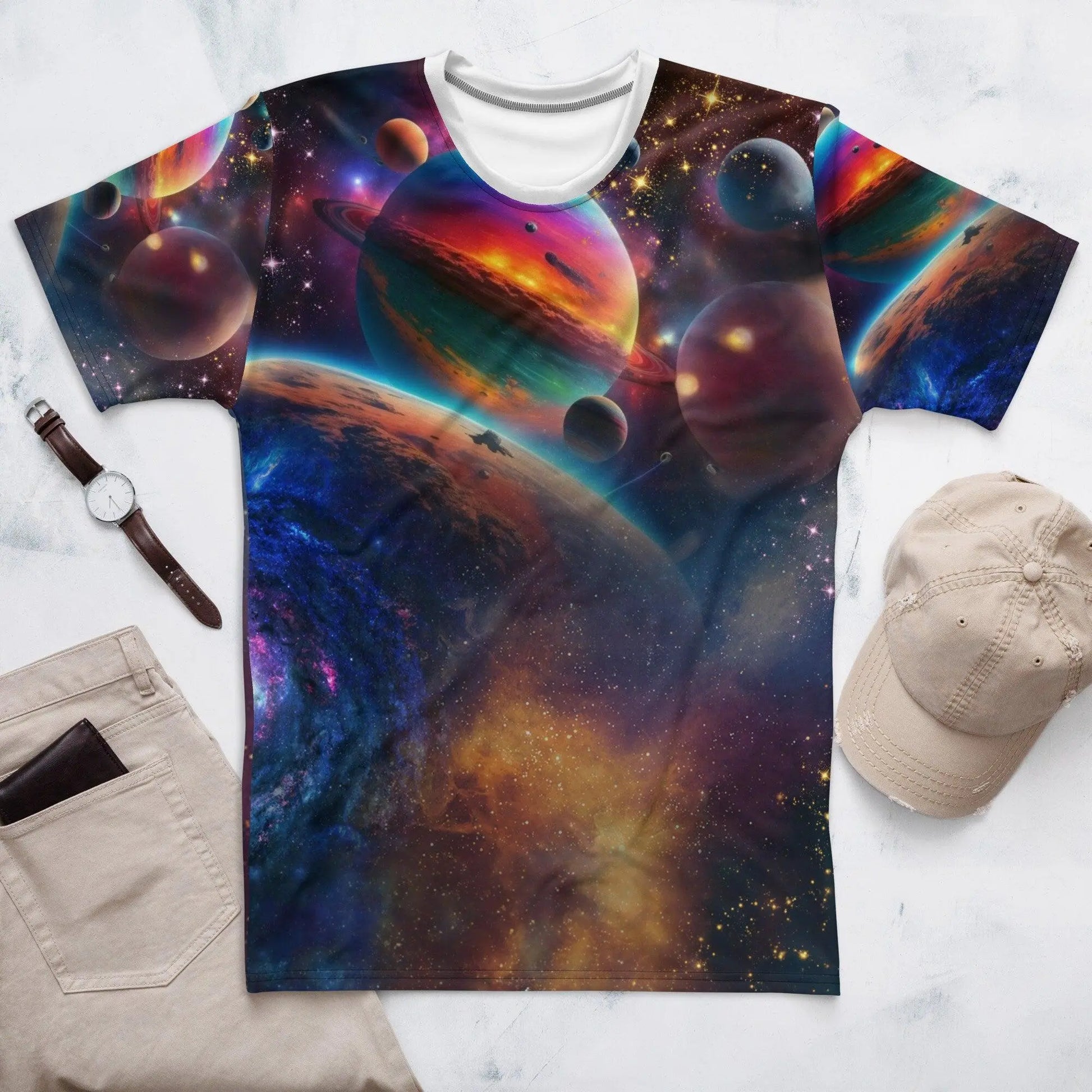 Interstellar Adventure Tee - Colorful Fantasy Realism Artwork - Save Our Planet & Journey to the Stars
