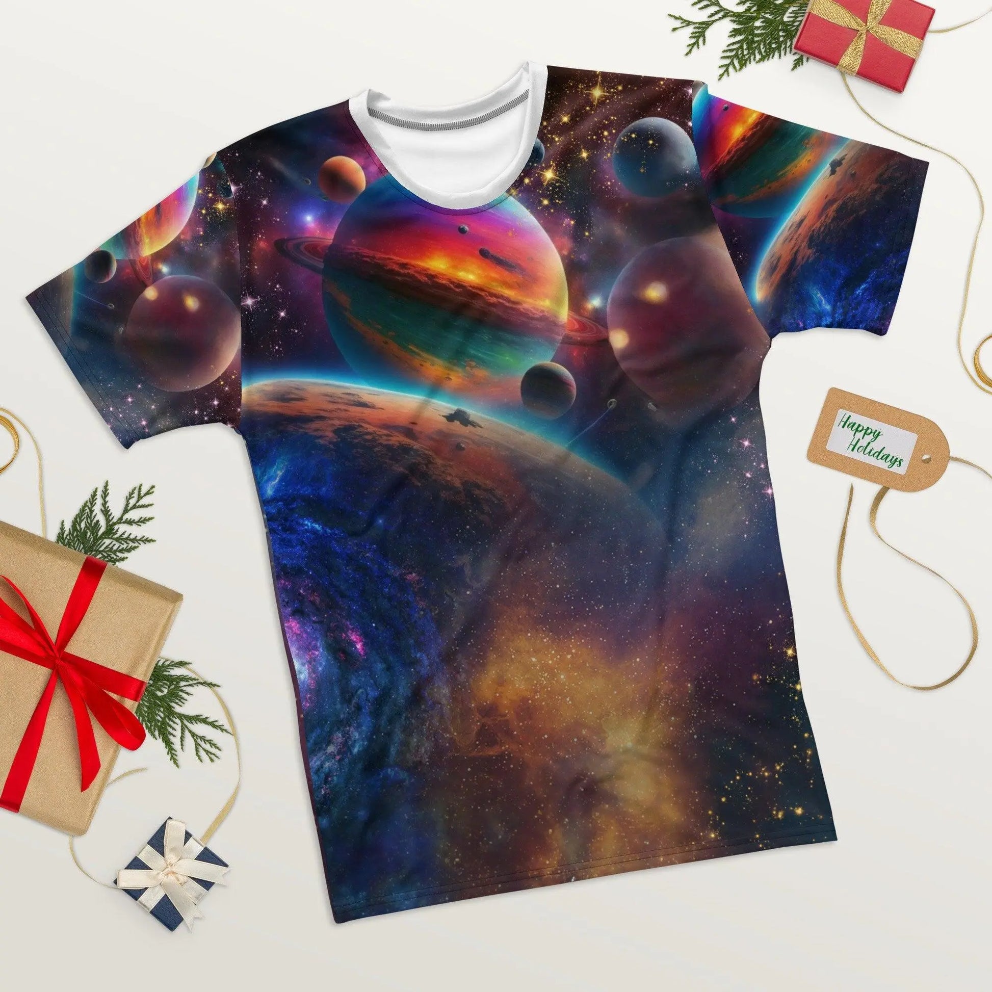 Interstellar Adventure Tee - Colorful Fantasy Realism Artwork - Save Our Planet & Journey to the Stars