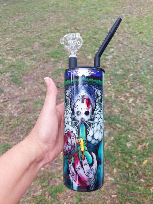 Jason Voorhees Smoking Marijuana Hookah Tumbler