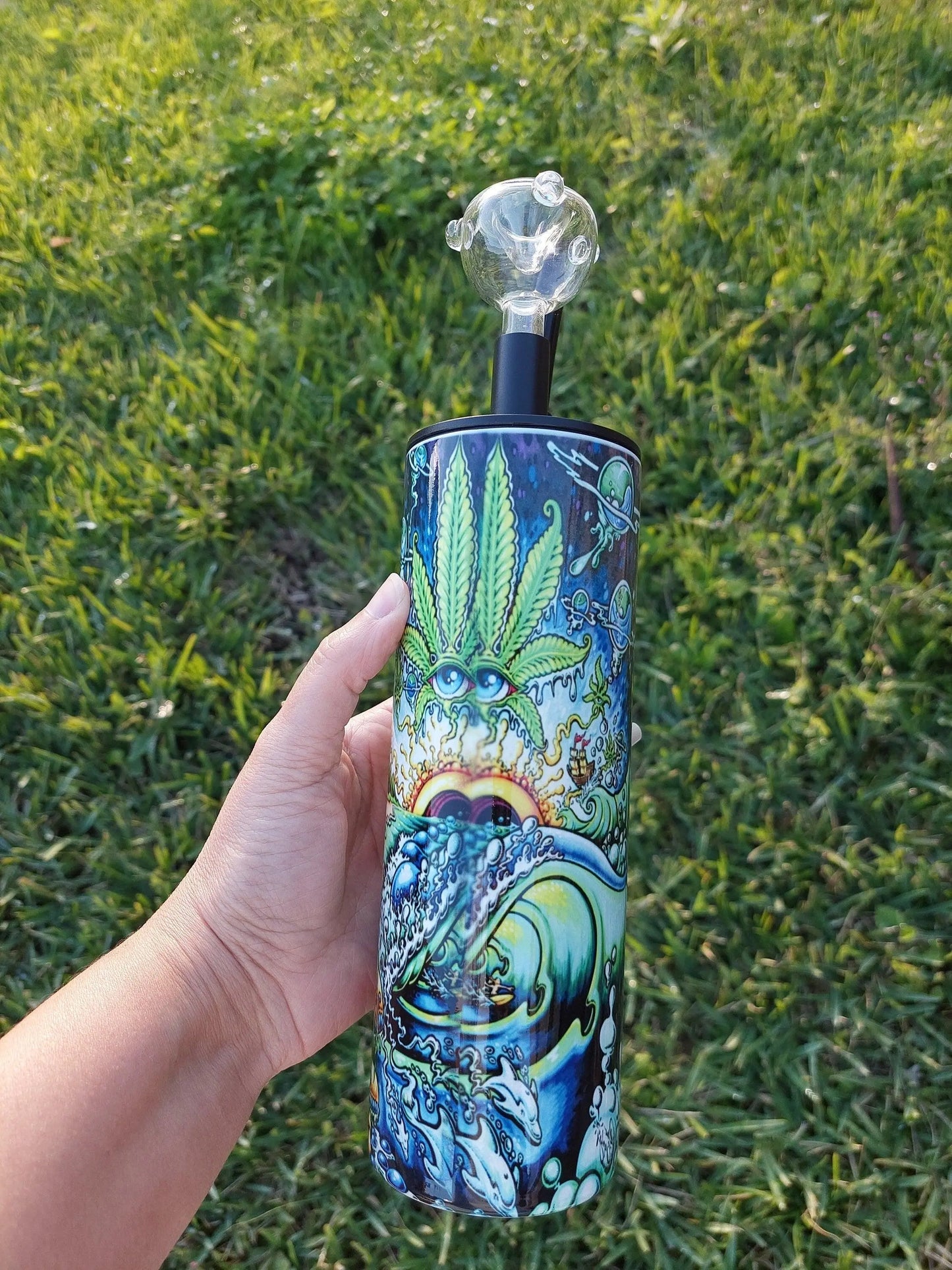Marijuana Lovers Kaleidoscope Cold Smoke Sublimation Tumbler