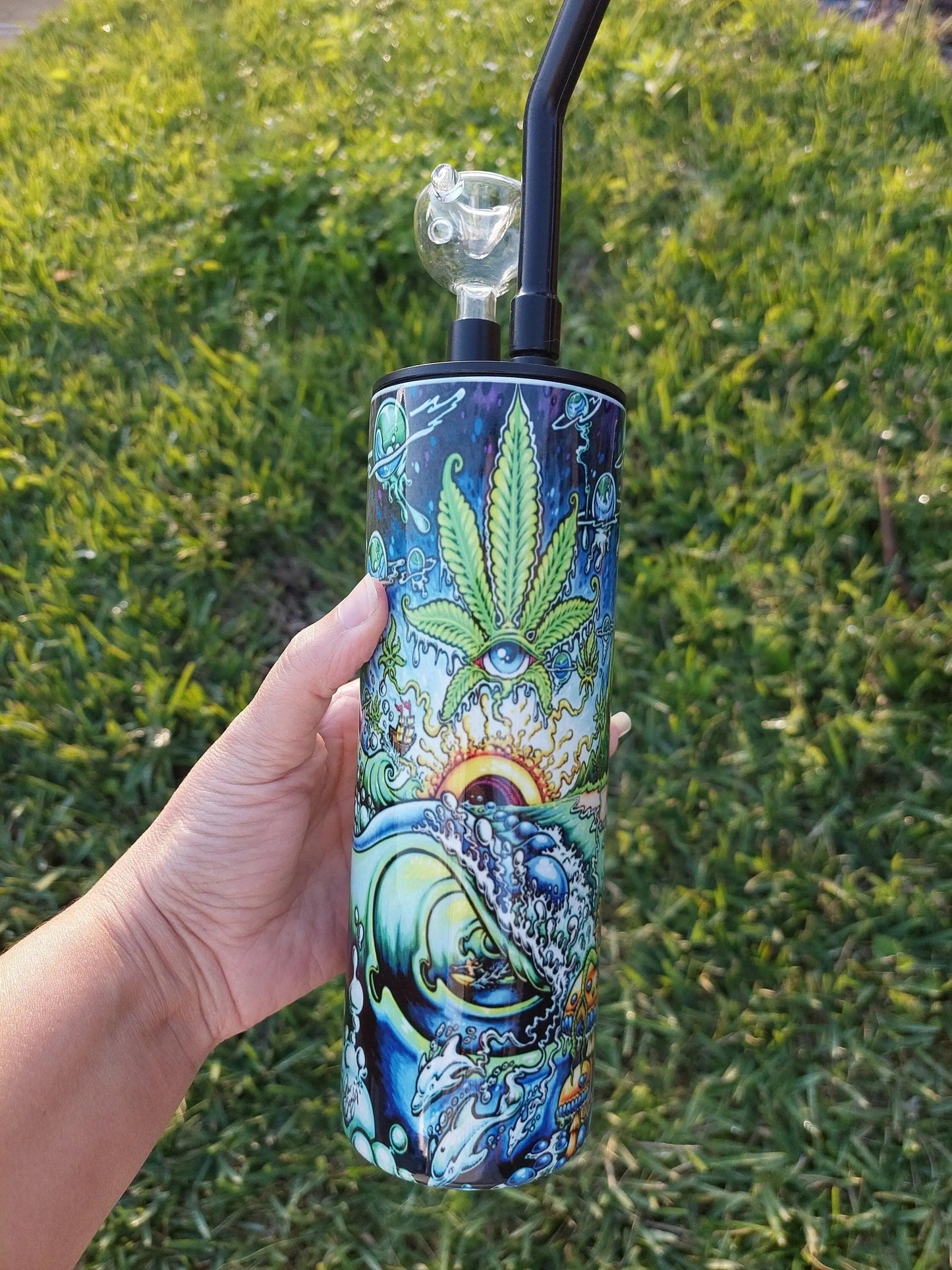 Marijuana Lovers Kaleidoscope Cold Smoke Sublimation Tumbler