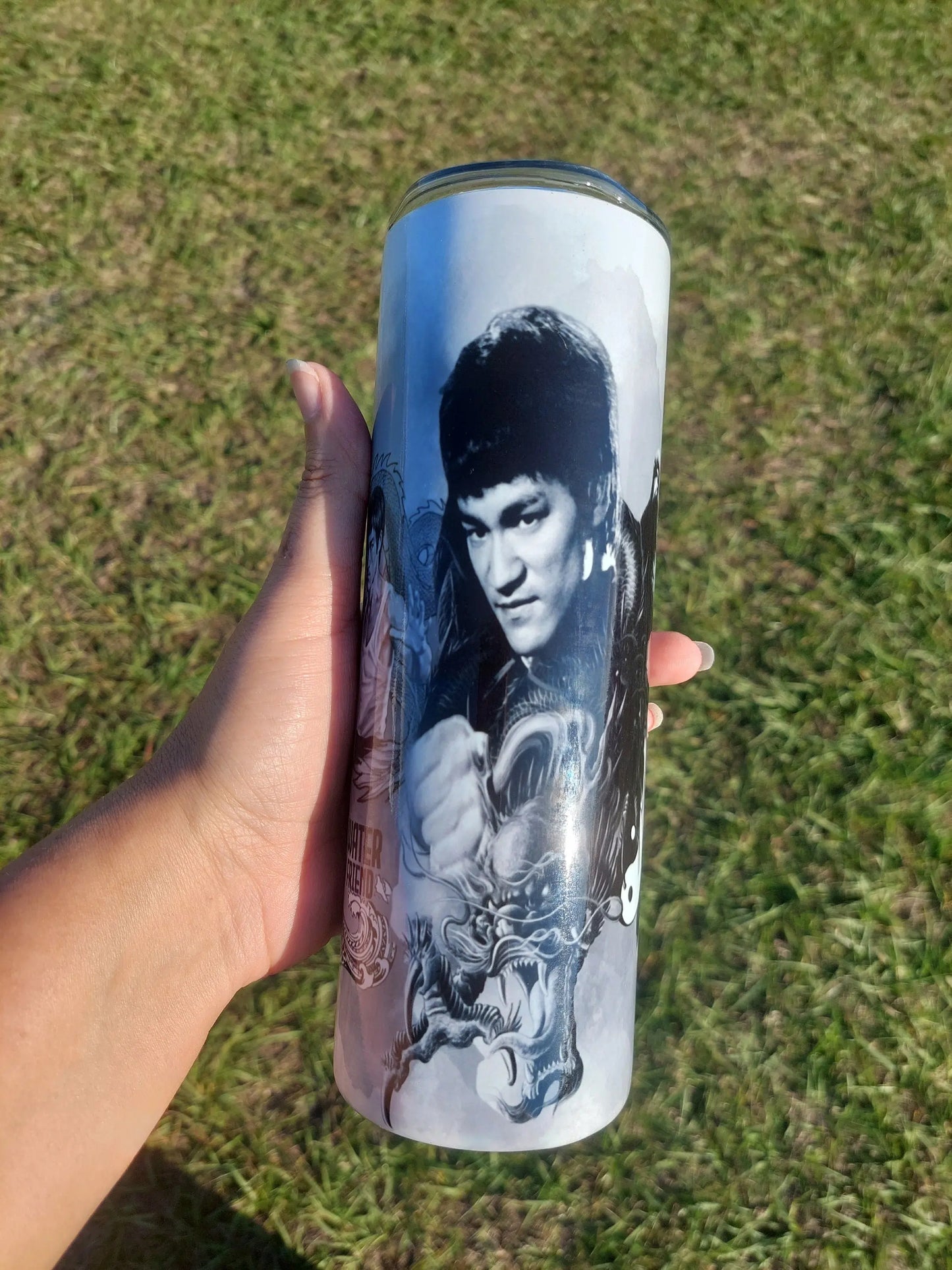 Memorial Movie Fan Tribute to Bruce Lee and The Crow Personalized Sublimation Tumbler