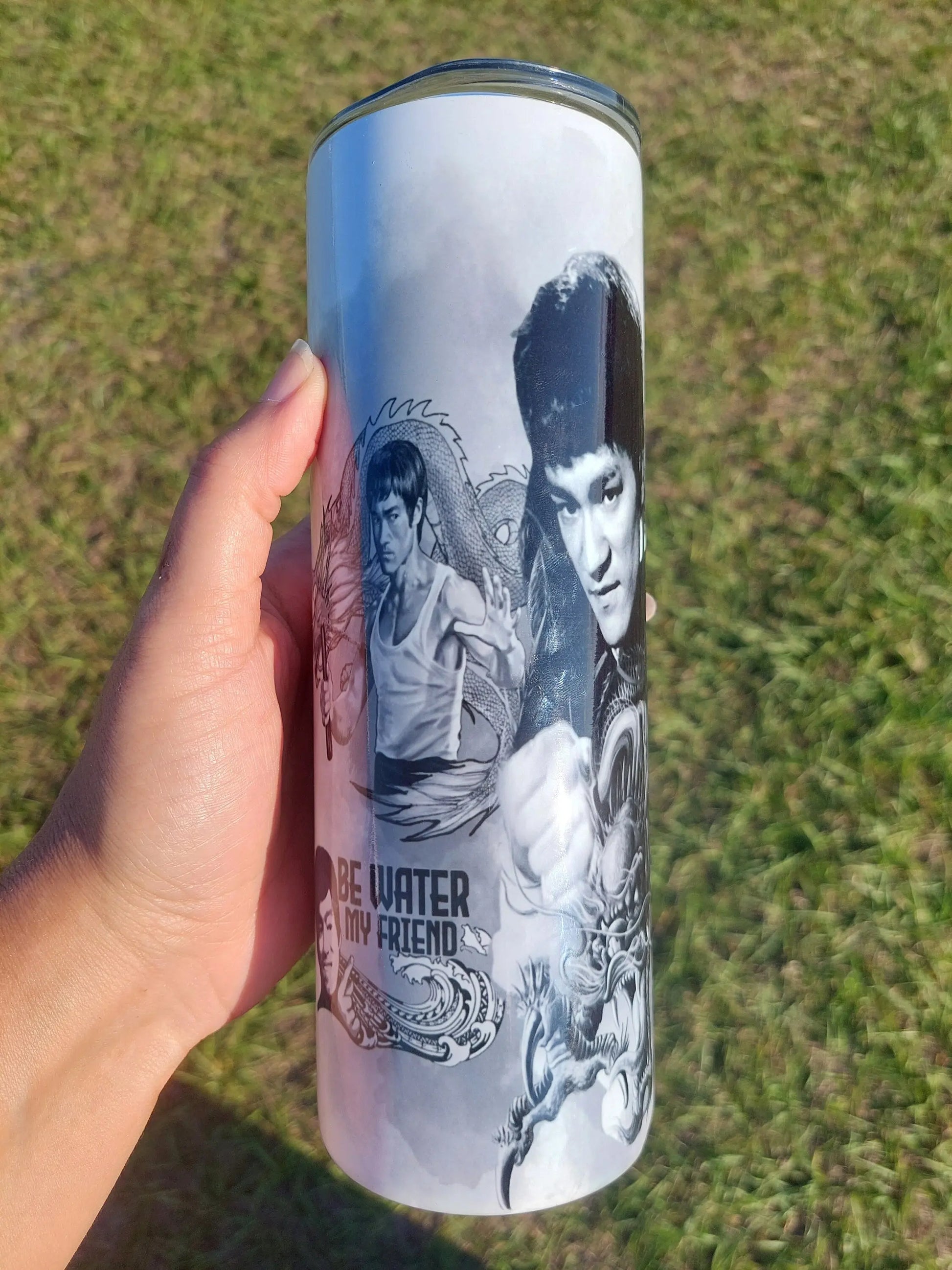 Memorial Movie Fan Tribute to Bruce Lee and The Crow Personalized Sublimation Tumbler