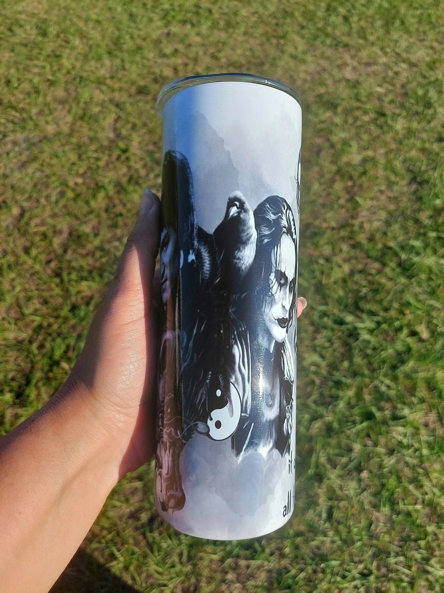 Memorial Movie Fan Tribute to Bruce Lee and The Crow Personalized Sublimation Tumbler