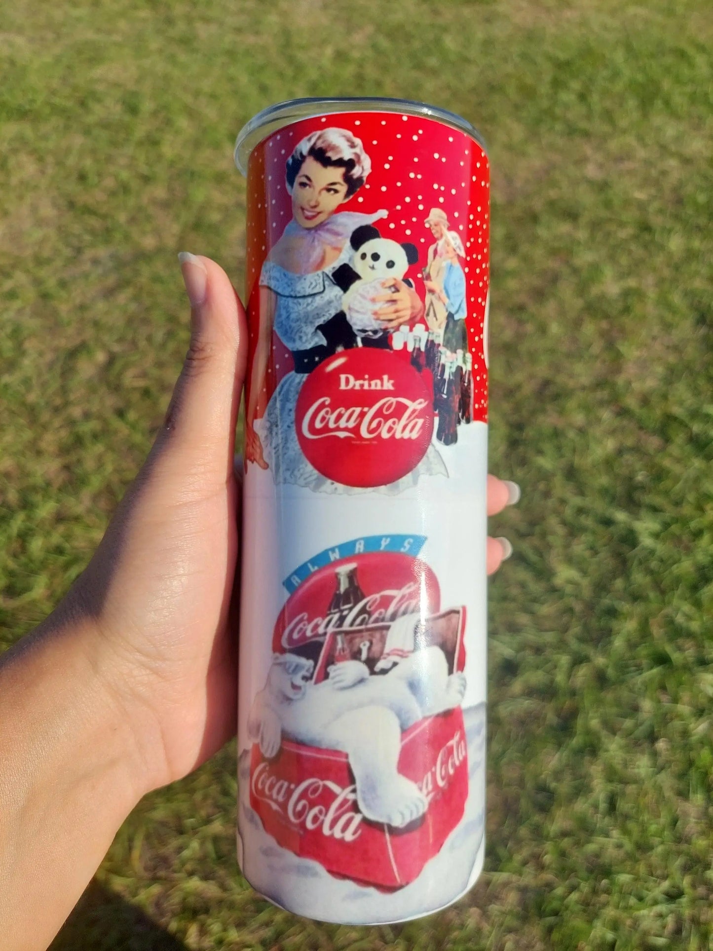 Retro Classic Coca-Cola Polar Bear Sublimation Tumbler - Panoptic Handmade