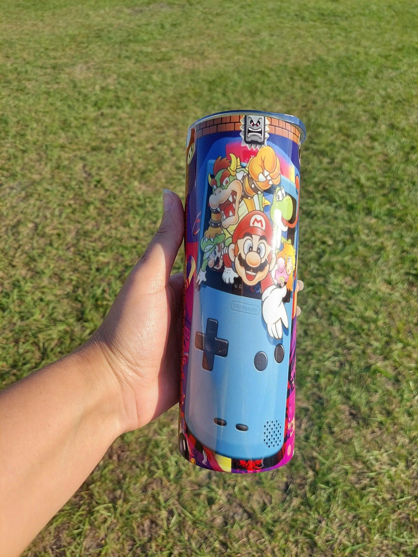 Retro Mario Bro's Gameboy Split Sublimation Tumbler - Panoptic Handmade