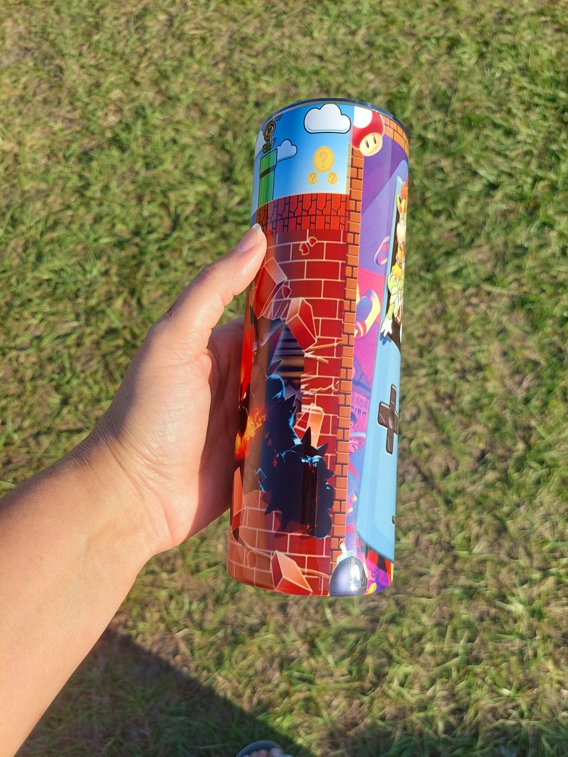 Retro Mario Bro's Gameboy Split Sublimation Tumbler - Panoptic Handmade