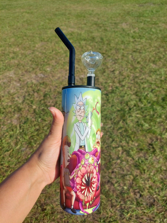 Rick and Morty Beavis and Buthead Mashup Sublimation Hookah Tumbler