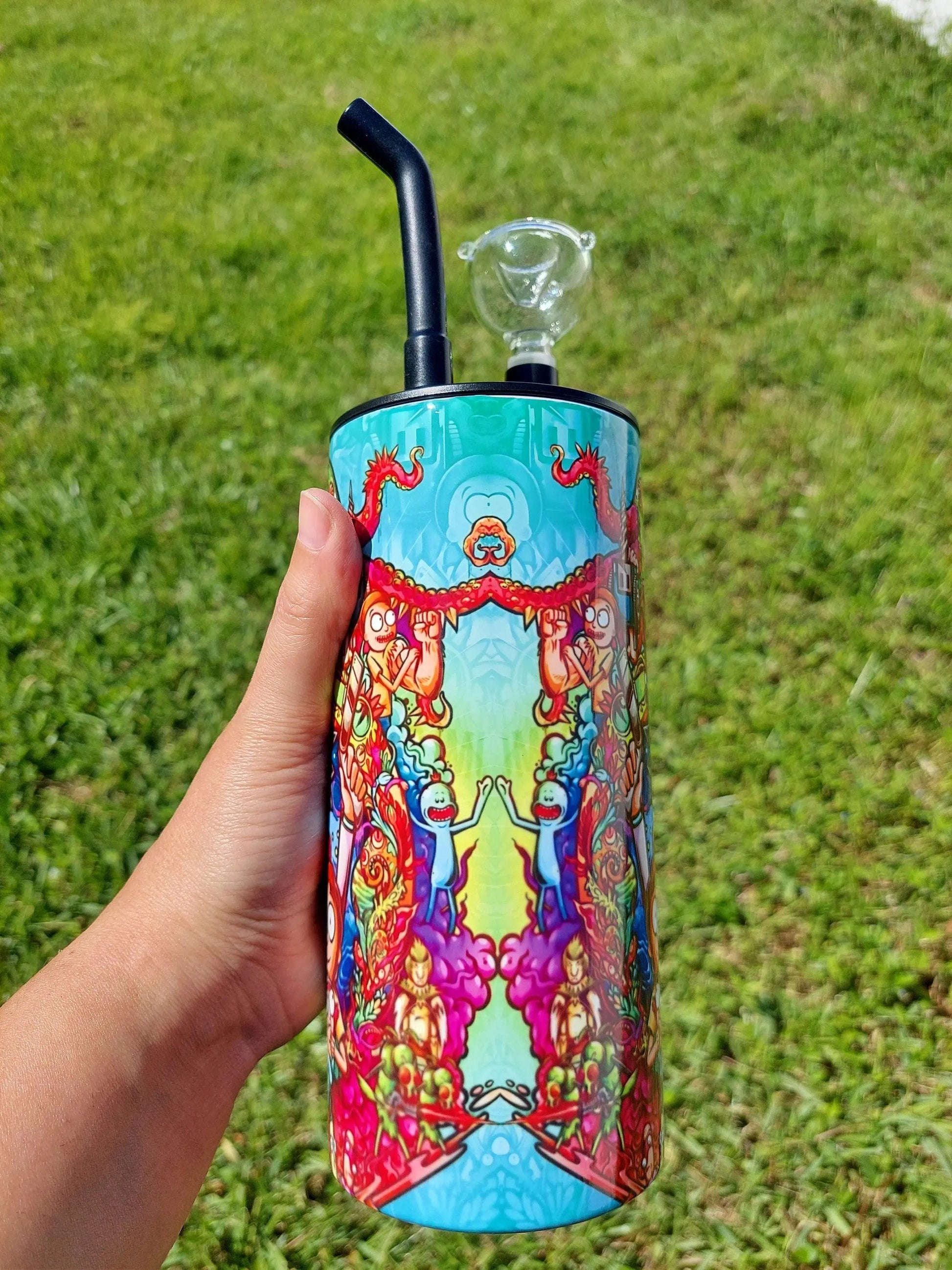 Rick and Morty Kaleidoscope Trippy Hookah Tumbler