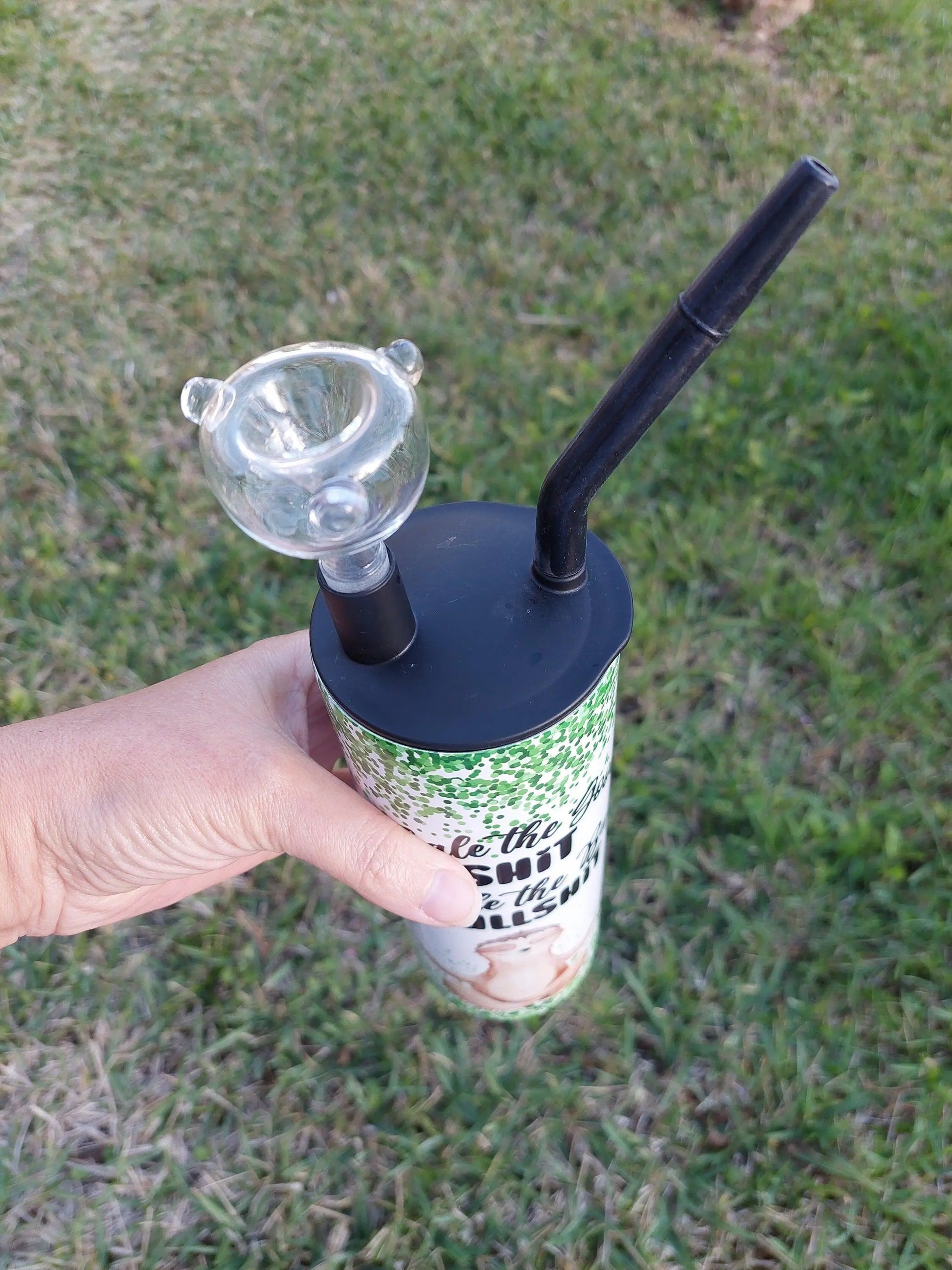 Sloth Marijuana Inhale and Exhale Sublimation Hookah Tumbler