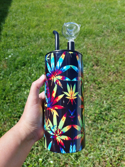 Tye Dye Pot Leaves Hookah Sublimation Tumbler