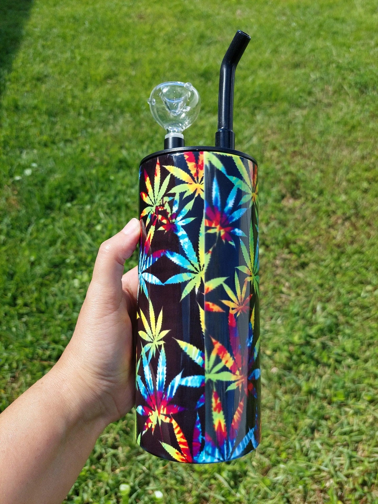 Tye Dye Pot Leaves Hookah Sublimation Tumbler