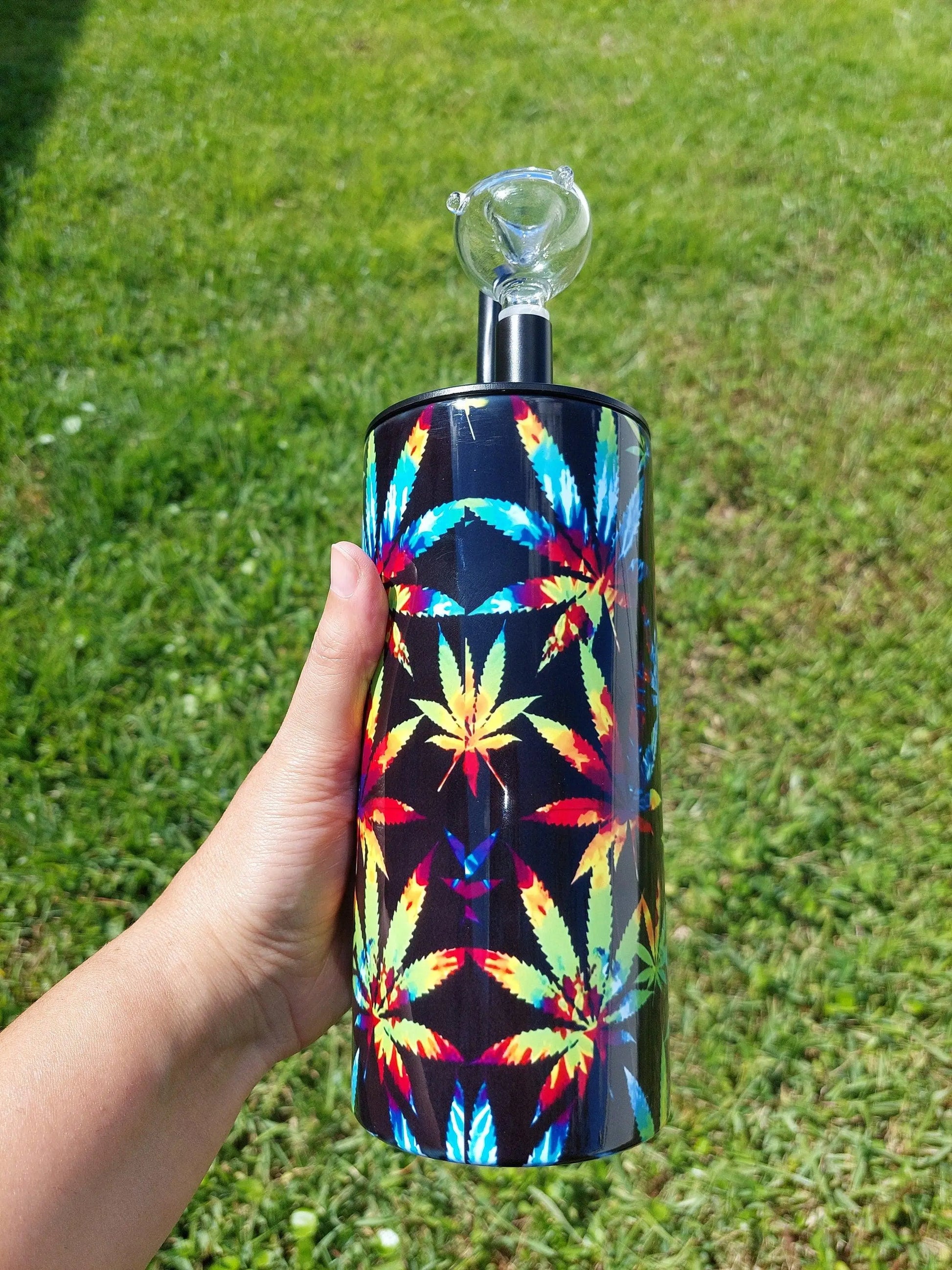 Tye Dye Pot Leaves Hookah Sublimation Tumbler